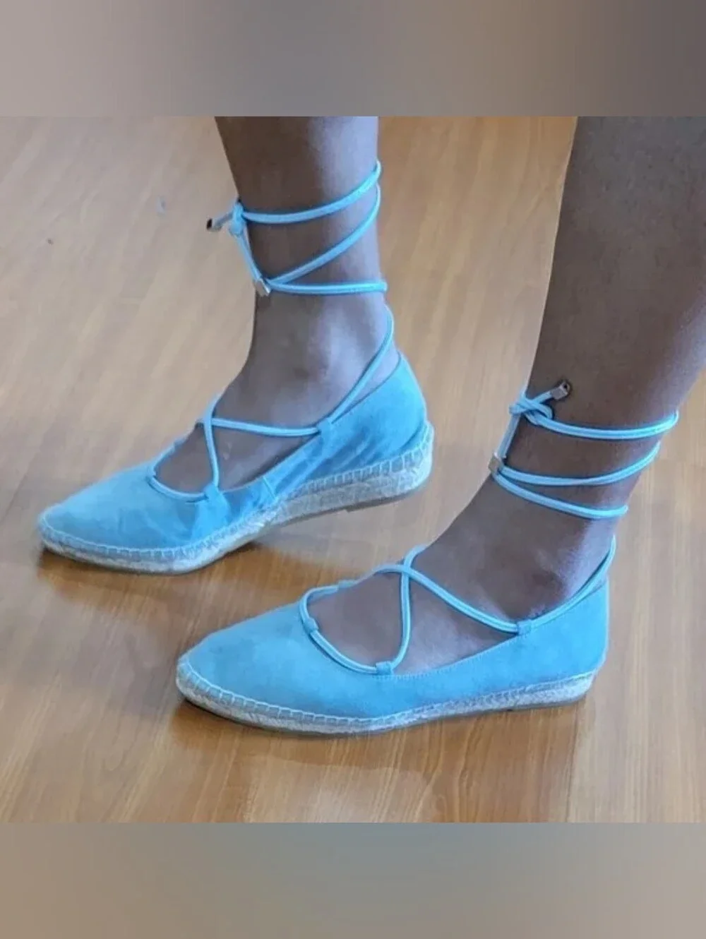Romena Espadrille Flats Blue size 37 Handmade in Spain